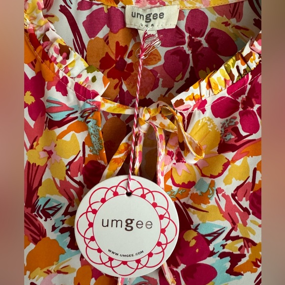 Umgee Multicolored Midi Sundress with Puff Sleeves - Picture 3 of 4